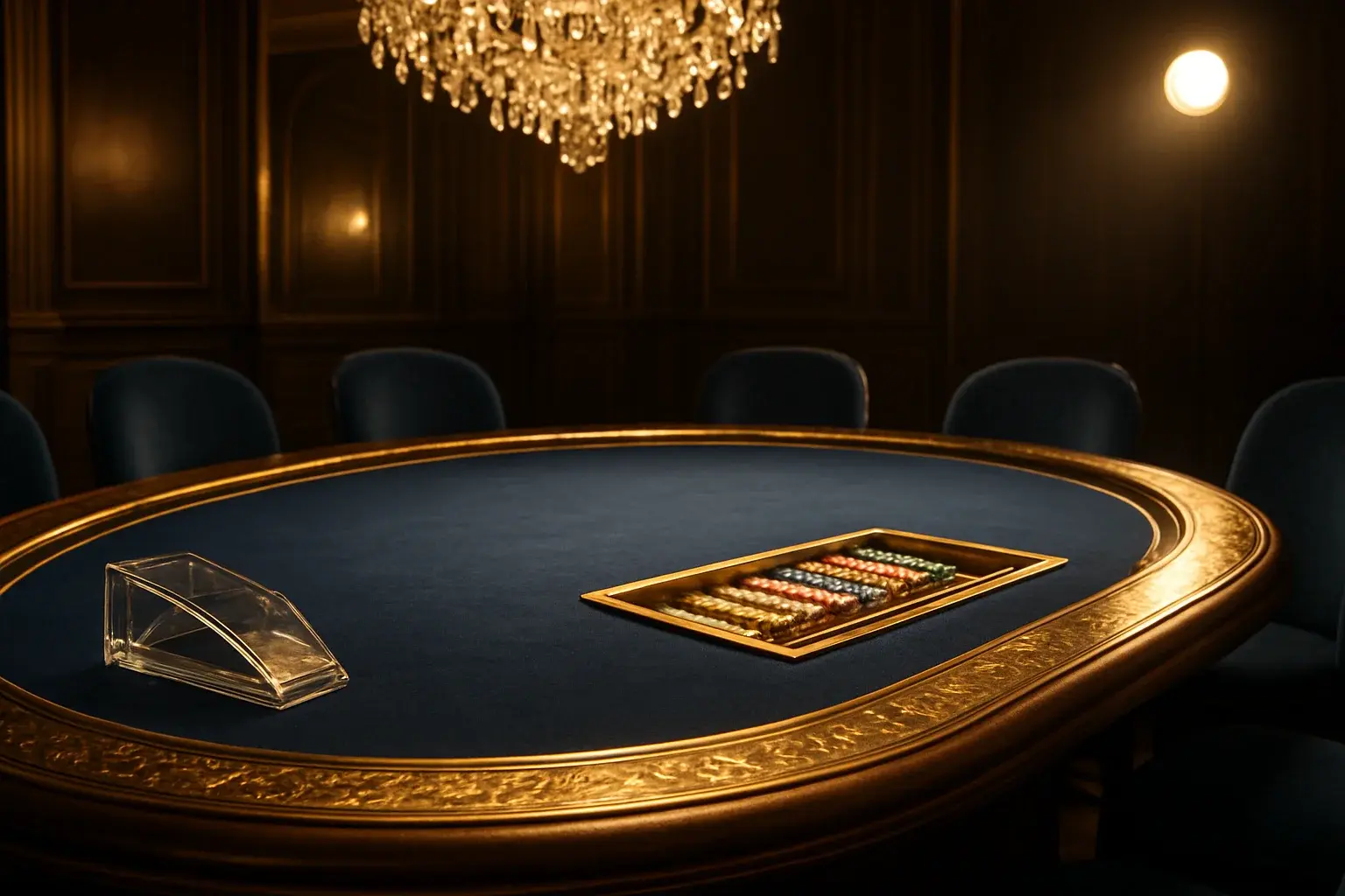 Hyperrealistic wide shot of premium live baccarat studio in Philippines
